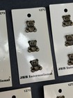Vintage Metal Teddy Bear Buttons Lot Of 15  5 Cards  Sewing Crafts Novelty