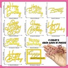 40 Pcs Happy Birthday Cake Toppers Mirror Acrylic Toppers With 10 Styles 4 Co