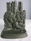 Vintage Pair Cast Iron Durham England Cathedral Bookends W history On Back