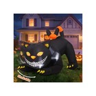 6ft Halloween Inflatable Black Cat With Shakable Head   Led Lights - Yard Decor