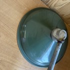 Vtg 15    Green Enamel Porcelain Light Arm Wall Mount Farm Industrial Barn             