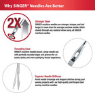 Singer Heavy Duty Needles 90 14 100 16 110 18 Denim Leather 5-count