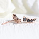 14k Rose Gold Plated 2ct Round Cut Lab Created Black Diamond Women Stud Earring