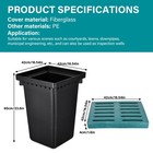 17x17in Catch Basin For Drainage With Fiber Glass Grate Debris Basket Drainage-
