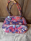 Vera Bradley Impressionista Purse Satchel Shoulder Bag Purple Blue Floral