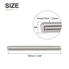 12 Pack M8x1 25x100mm Fully Threaded Rod  304 Stainless Steel  Right Hand  Studs