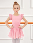 Girls Ruffle Sleeve Ballet Dance Dress Tutu Skirted Leotard   Girl Ballet Leotar