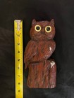 Vintage Hand Carved Wooden Owl Figurine