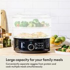 Two Tier Food Steamer With Dishwasher Safe Lids And Stackable Baskets