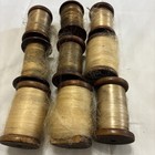 Lot Of 9 Antique Wooden Sewing Thread  Vintage Wood Spools Silk  As Is Farm Deco