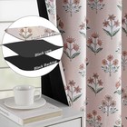  100  Blackout Floral Curtains Bloom Stamp 52 w X 84 l  pack Of 2  Blush Petal