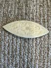 Antique Tatting Bone Shuttle Floral Repousse Victorian Era Lace Tool