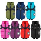 Pet Dog Jacket With Harness Winter Warm Dog Clothes Waterproof Dog Coat Outfits