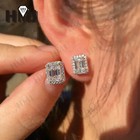 S925 Silver Emerald Cut Moissanite Earrings Necklace Jewelry Sets Wedding Gift