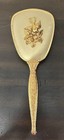 Vintage Hair Brush Gold Toned With Bird Floral Motif Vanity Dresser
