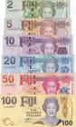 Fiji Set 6 Unc 2 5 10 20 50 100 Dollars 2007 P 109 -111 112 113 114 Matching W f