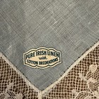 Irish Linen   Mixed Lace Vintage Bridal Hanky Light Blue Wedding With Tag 10 5   