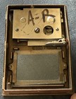 Antique Solid Brass Mail Slot Door Lock W  Dual Turn Dials   Glass Window