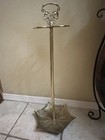 Vintage Brass Umbrella   Cane Stand Ornate Cast Metal Mid-century Decor Art Deco
