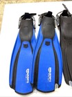 2 Pair Mares Plana Avanti Open Heel Scuba Diving Fins Black And Blue - Small