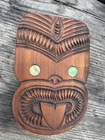 Vintage Wood New Zealand   M  ori Tribal Mask Tiki Bar