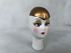 1920   s Art Deco Flapper Woman Porcelain Half Doll Pincushion Head