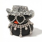 Langfon Car Rubber Cowboy Duck Diamond Rubber Ducks Car Decoration For Black