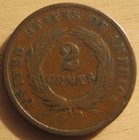 1864 Large Motto Two Cent Piece Nice Original Surfaces  Vg