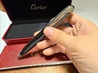 Cartier Black Metal Ballpoint Pen Writing Instrument Gift Set Full Box New