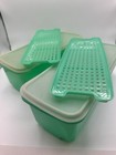 Vintage Tupperware Jadeite Green Storage Set Of 2