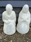 Vintage General Foam Blow Mold Christmas Lighted Nativity Set White Mary Joseph