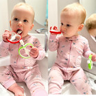 2 Pack Baby Toothbrush  Silicone Double-sided Oral Care Teether Brush For Infant