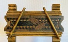 Antique Adirondack Folk Art Wood Easel Frame Lodge Cabin Lake Camp Pine Comes