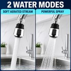 Oneswi 360   Swivel Faucet Aerator - Water Saving Dual Spray Tap Black 2