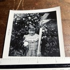 Vintage Photo Snapshot Little Girl Holding Baseball   Bat Backyard - 1961 - E1