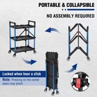 Workpro Portable 3-tier Collapsible Service Cart Folding Tool Cart W wheel 210lb