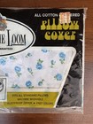 Vintage 70s Fruit Of The Loom Cotton Zippered Pillow Cover Nos Mcm Blue Floral