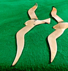 Vtg 2 Brass Seagull Wall Hangings Decor Sculpture Mcm Coastal Nautical Birds