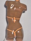 New Exotic Dancer Thong Bikini 2 Piece Set Micro -a Cup Vibrant Hibiscus Print
