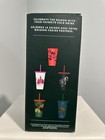 Starbucks 2019 Holiday Christmas Winter Reusable Cold Cups 5 Pk W  Straws Lids
