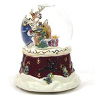 Heather Goldminc Rudolph 6 5  Musical Glitter Globe Snow Christmas Tree Blue Sky