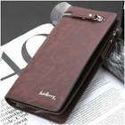 Mens Leather Wallet Large Capacity Bifold Long Card Holder Purse Business Clutch