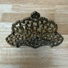 Vintage Ornate Brass Letter Or Napkin Holder Hollywood Regency