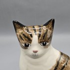 Vintage  Ceramic Flat Tabby Wirehair Cat Statue 10  Folkart Grandmacore Cottage