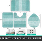 Bsmathom Bath Rug Set 4 Piece With Toilet Lid Cover And Rug Set  Non Slip Absorb