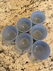 Vintage Jeannette Delphite Blue Glass Doric Footed Ice Cream Sundae Bowls Set 6