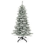 7 5ft Pre-lit Flocked Artificial Christmas Tree With 1010 Branches   450 Lights