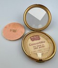 Vintage Kigu London Powder Compact Unused Thistle Floral Enamel Gold England