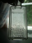 Antique Smith s Pharmacy- Chicopee  Mass  1890 s Drug Store Medicine Bottle