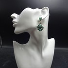 Travis Jensen Navajo Turquoise Cluster Sterling Silver Earrings Dangle Pierced